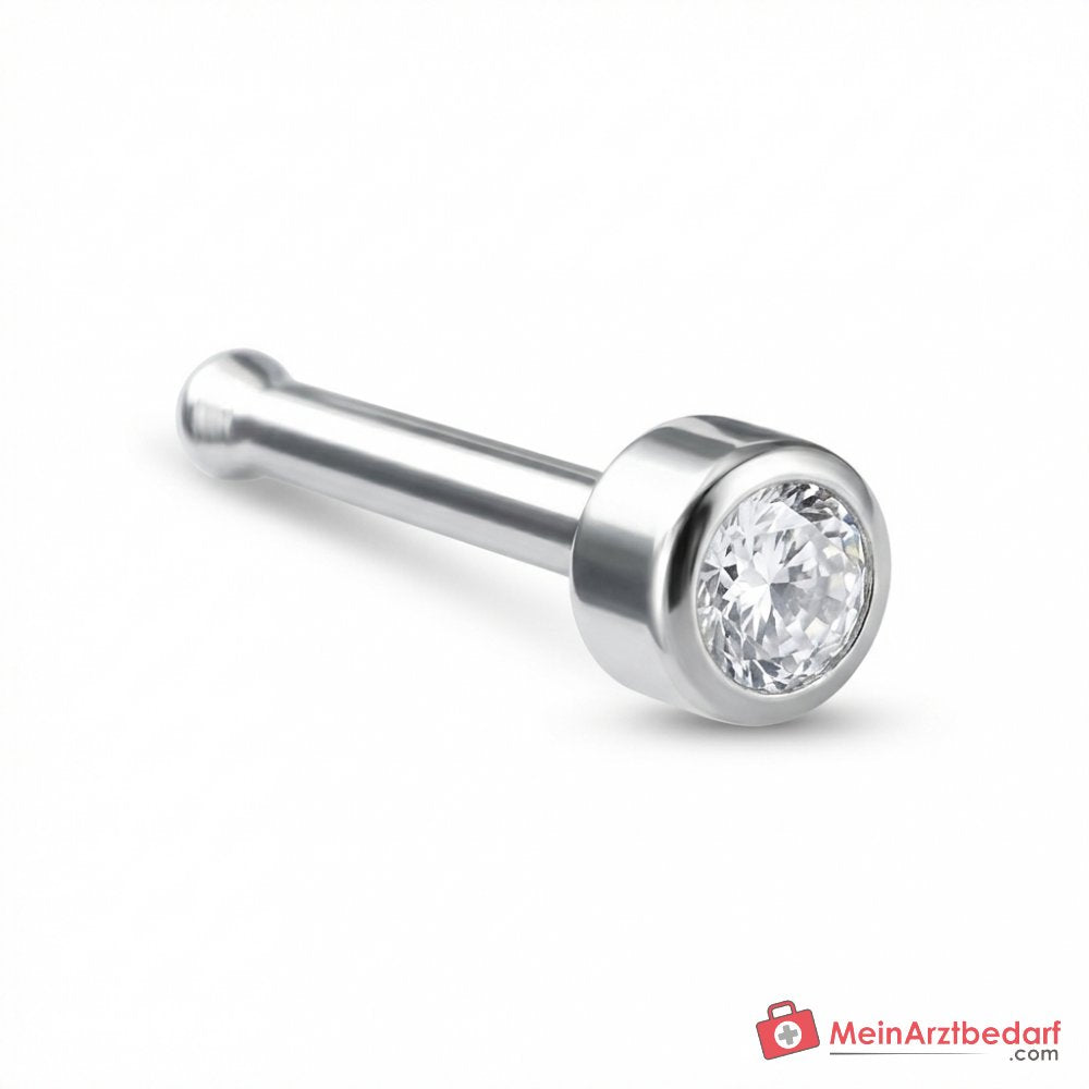 Blomdahl Nasenpiercing Bezel Titan mit Kristall, 10 Stk..