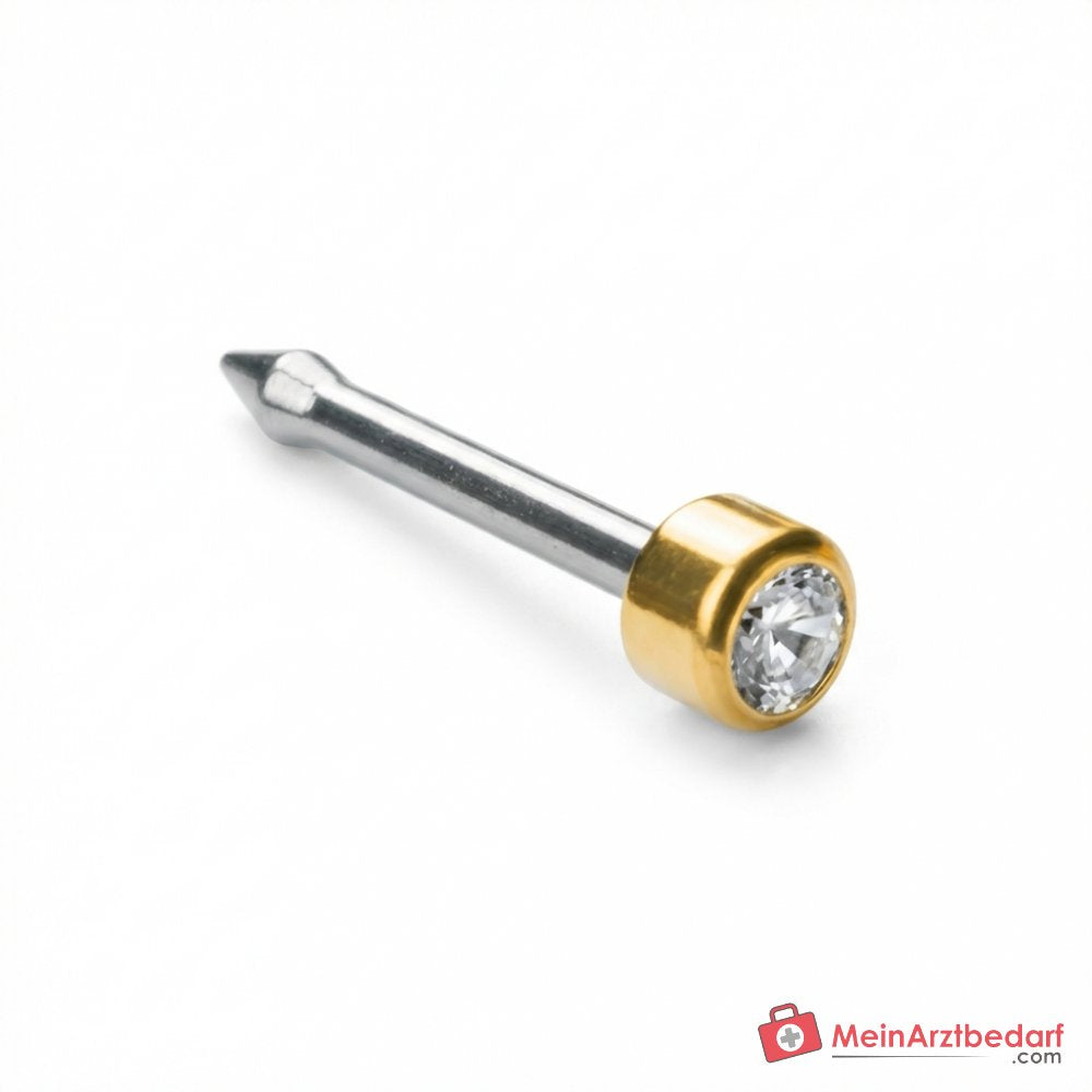 Blomdahl Nasenpiercing Bezel gold mit Kristall, 10 Stk..
