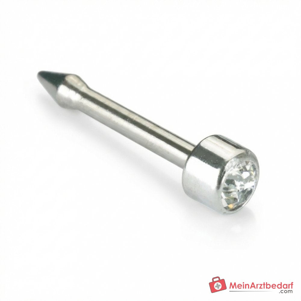 Blomdahl Nasenpiercing Bezel silber mit Kristall, 10 Stk..