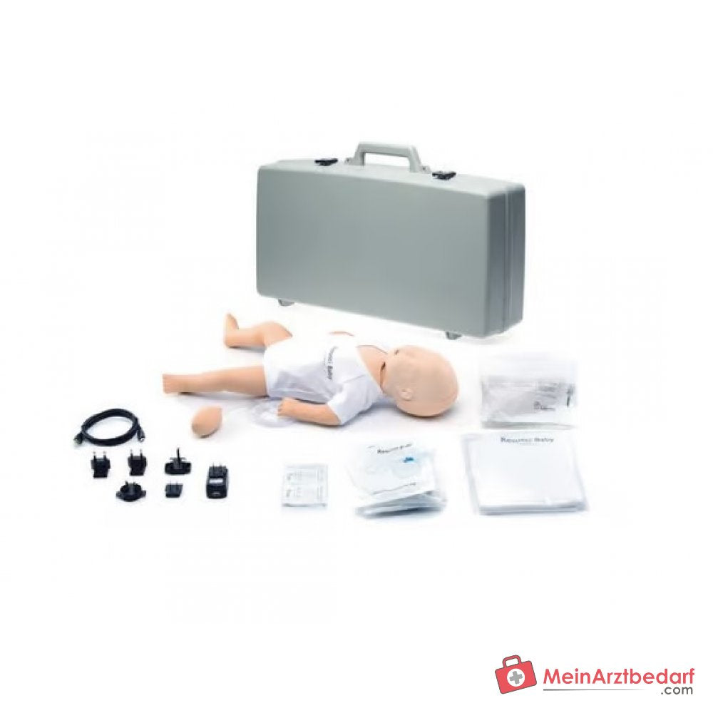 Laerdal Resusci Baby QCPR manichino per rianimazione wireless con testa standard e feedback QCPR, modello a corpo intero 3 mesi neonato.