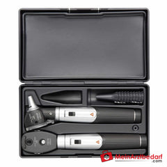 HEINE mini 3000 LED Diagnostik-Set mit Ophthalmoskop und F.O. Otoskop, 2 Batteriegriffe, 10 Einweg-Tips und Hartschalenetui.