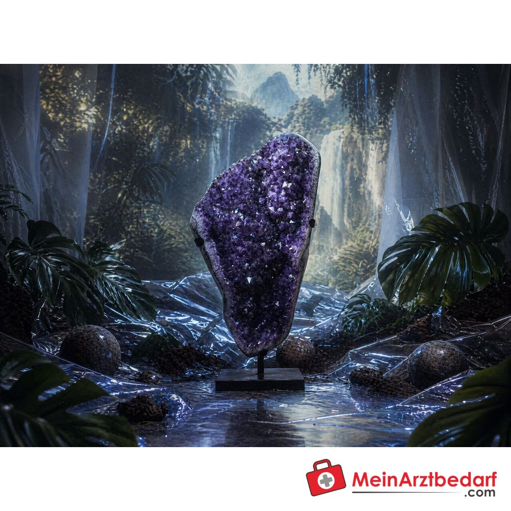 Amethyst-Freiform 103 cm A-Qualität Brasilien mit Stahlsockel Unikat.