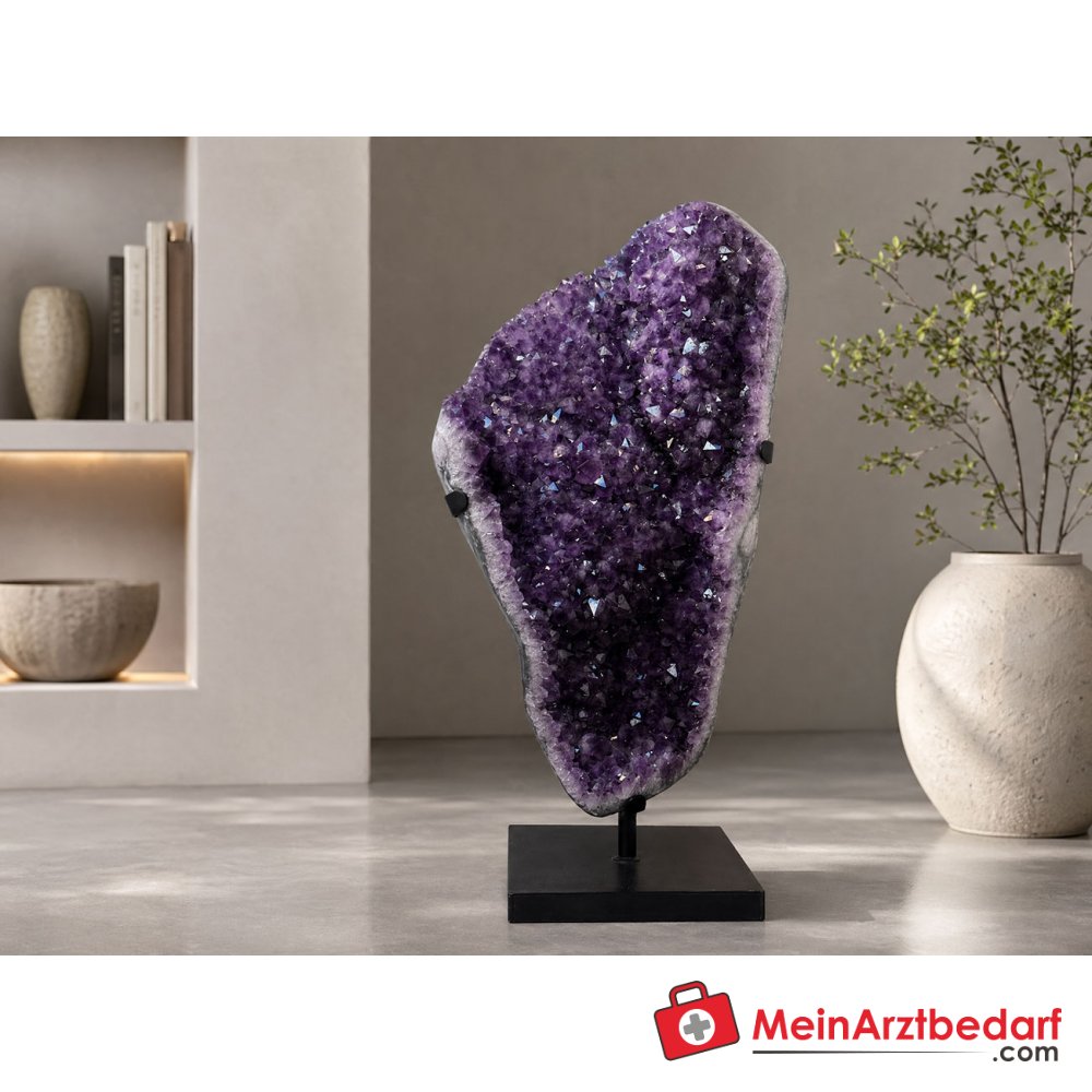 Amethyst-Freiform 103 cm A-Qualität Brasilien mit Stahlsockel Unikat.