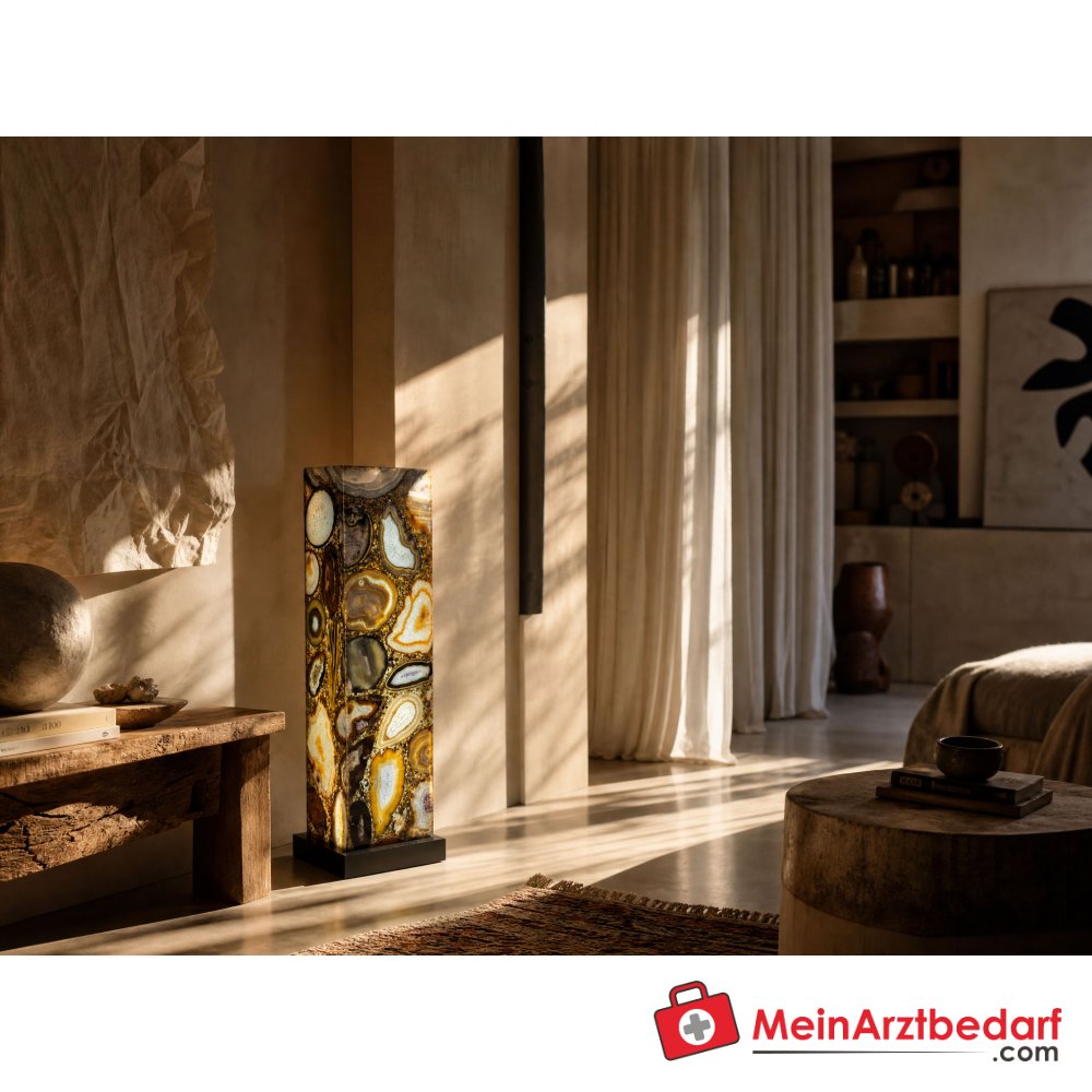 Edelstein-Lampe Achat 85 cm LED-beleuchtet Unikat.