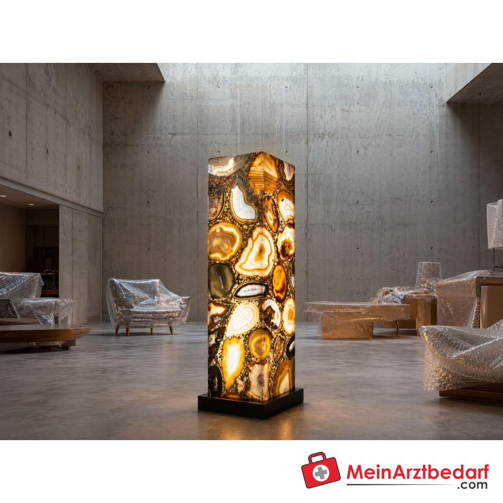 Edelstein-Lampe Achat 85 cm LED-beleuchtet Unikat.
