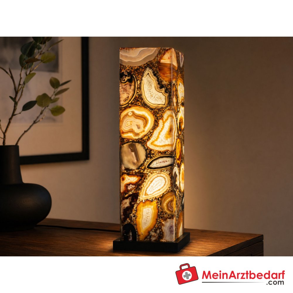 Edelstein-Lampe Achat 85 cm LED-beleuchtet Unikat.