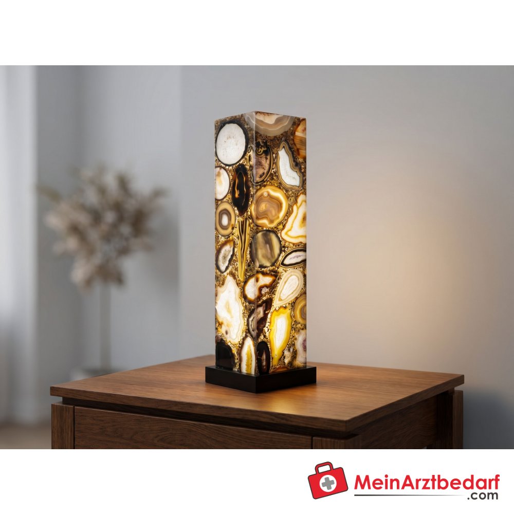 Edelstein-Lampe Achat 85 cm LED-beleuchtet Unikat.