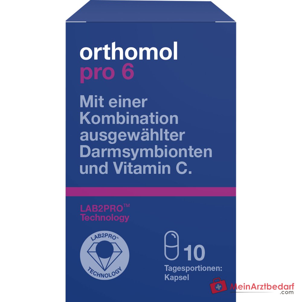 Orthomol Pro 6 Kapseln mit Darmsymbionten und Vitamin C, 10 St..