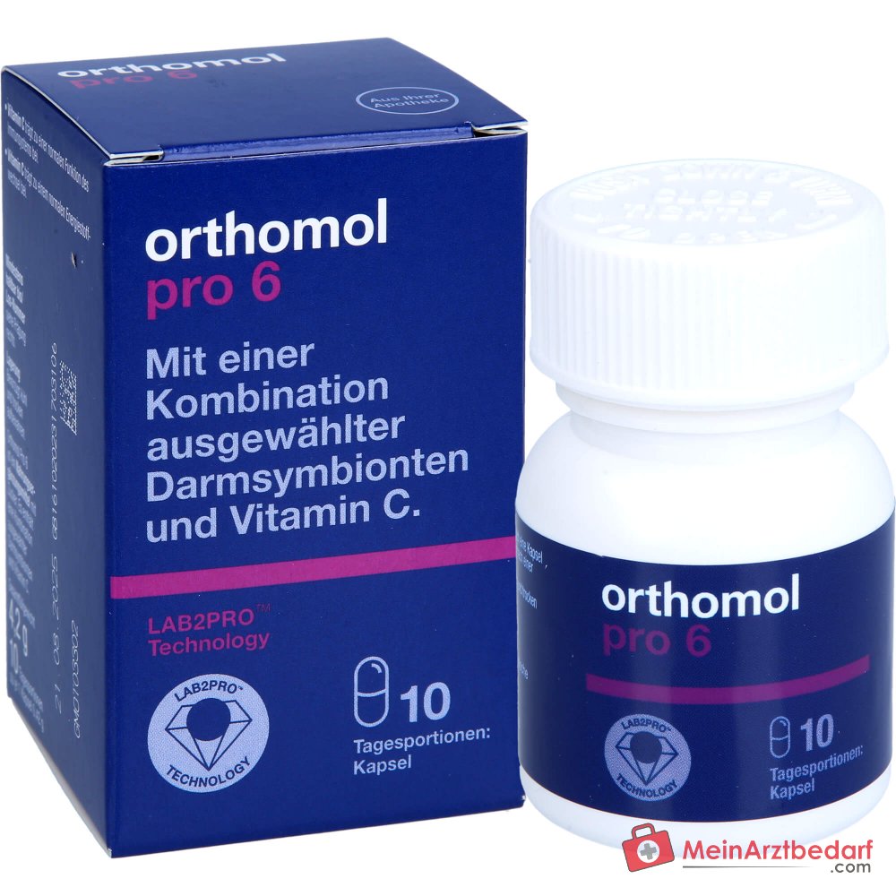 Orthomol Pro 6 Kapseln mit Darmsymbionten und Vitamin C, 10 St..