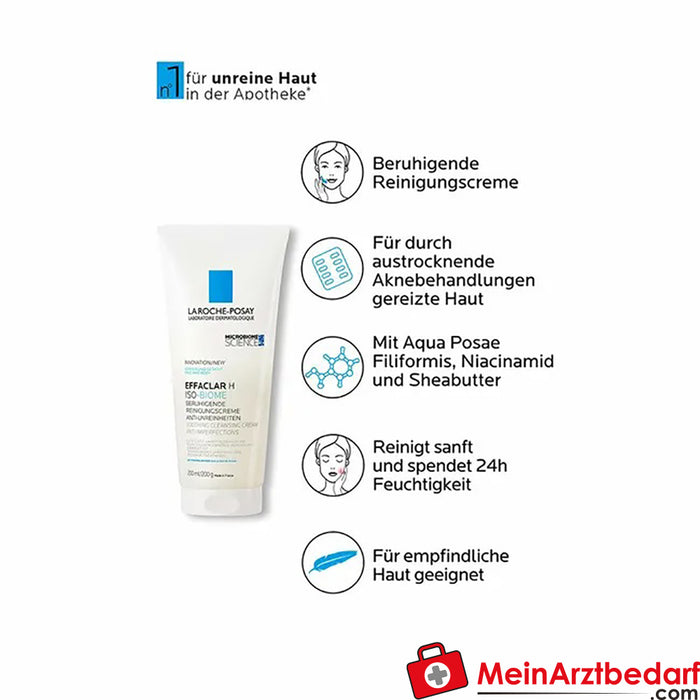 La Roche Posay EFFACLAR H ISO-BIOME Reinigungscreme für das Gesicht, 200ml