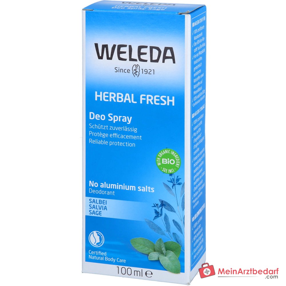 Weleda Déodorant Spray Herbal Fresh à base d'huile de sauge, 100 ml