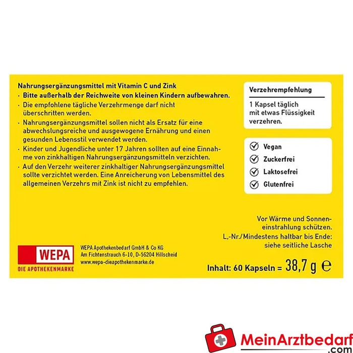 WEPA Vitamin C+Zink Kapseln, 60 St.