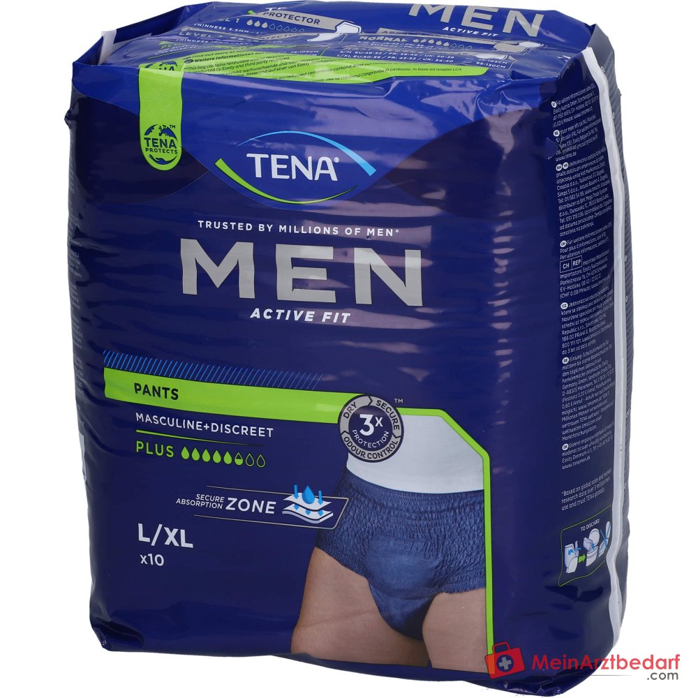 TENA Men Active Fit Broek Plus absorptie 5,5 wegwerpbroek L/XL blauw