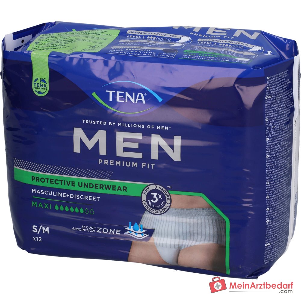 TENA Men Premium Fit Inkontinenz-Pants Maxi S/M, 48 St. (4x12 St.)
