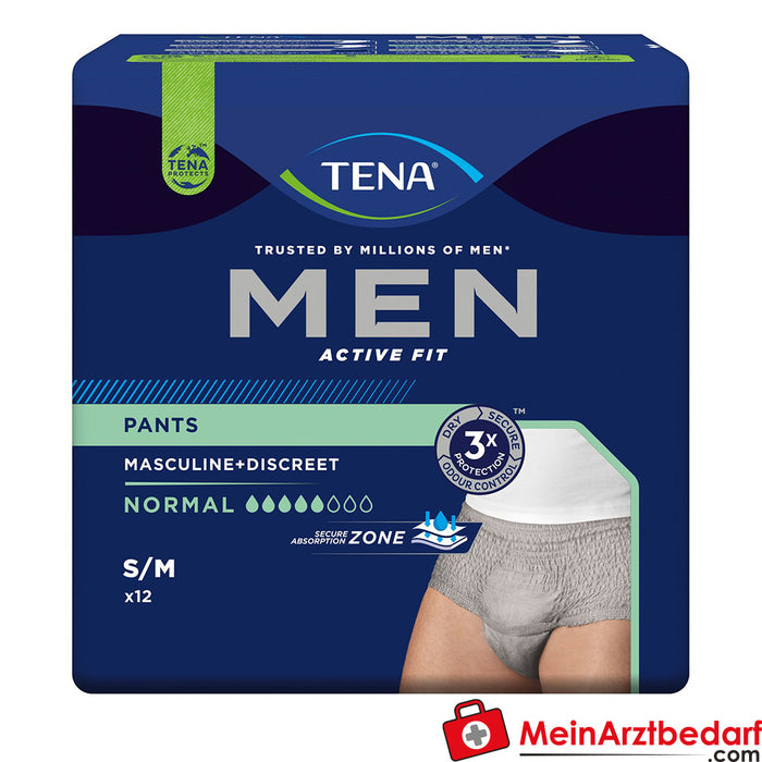 TENA Men Active Fit Pants Normal gris S/M