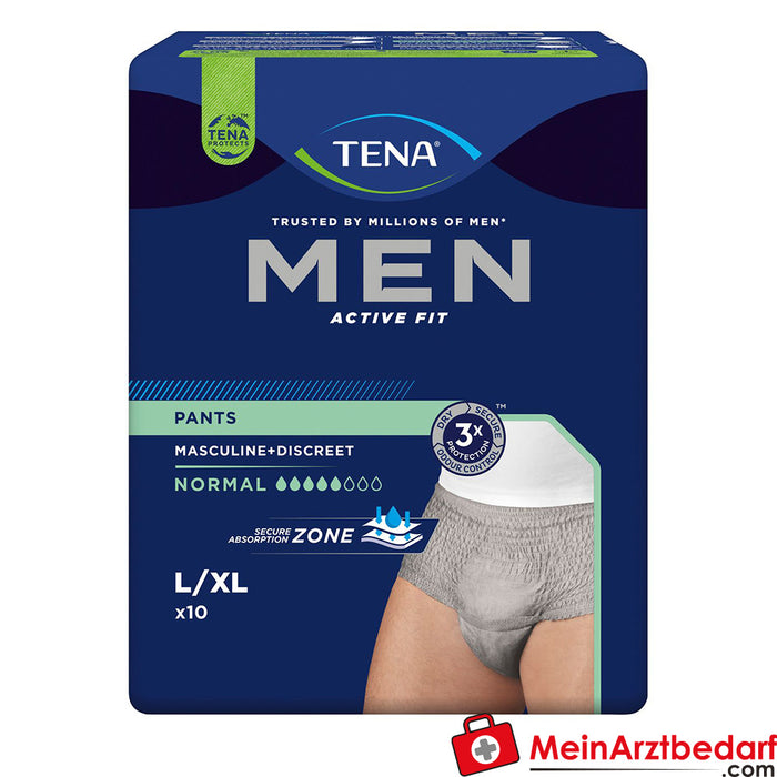 TENA Uomo Pantaloni Active Fit Grigio normale L/XL