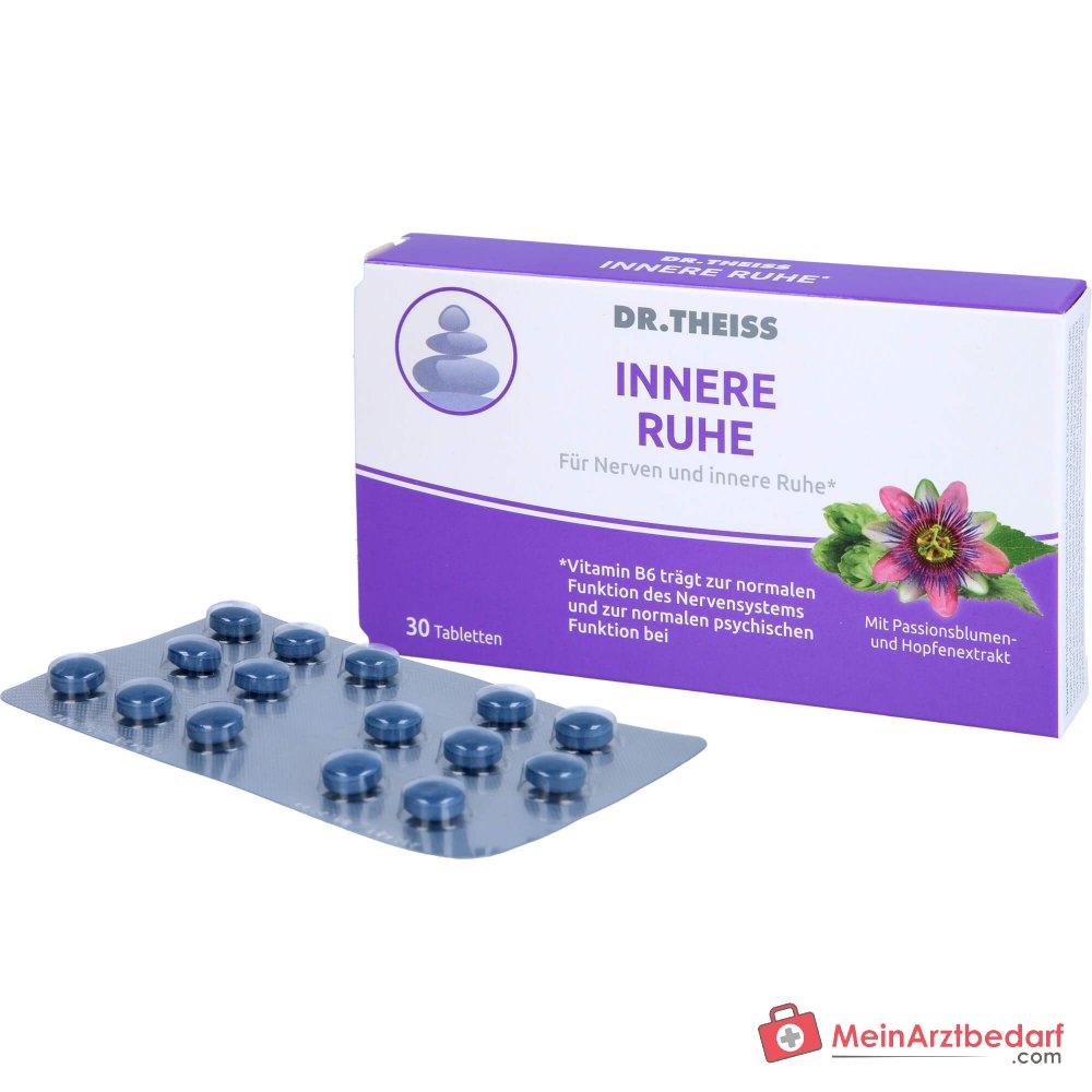 Dr. Theiss Innere Ruhe Vitamin B6 / Magnesium / Passionsblumenextrakt / Hopfenextrakt Tabletten, 30 St..
