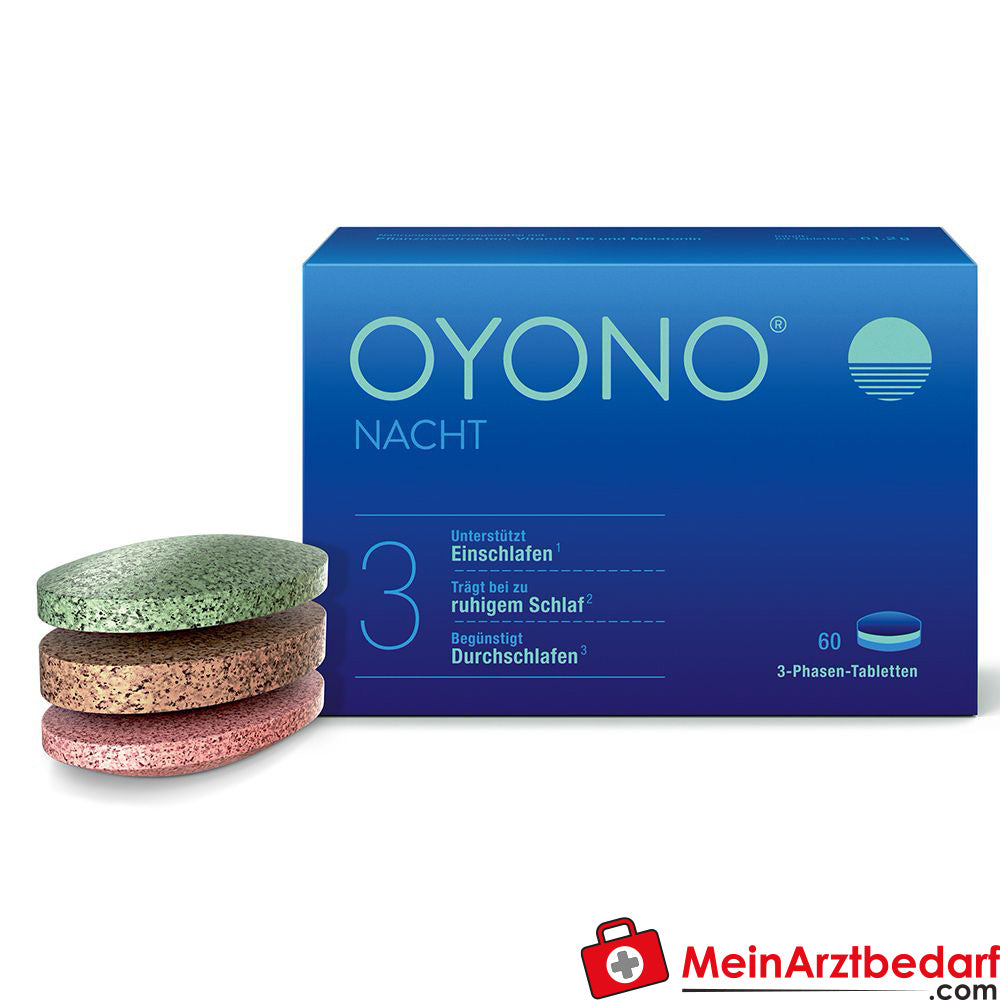OYONO® Nacht mit 1 mg Melatonin, Baldrian und Zitronenmelisse.