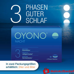 OYONO® Nacht mit 1 mg Melatonin, Baldrian und Zitronenmelisse.