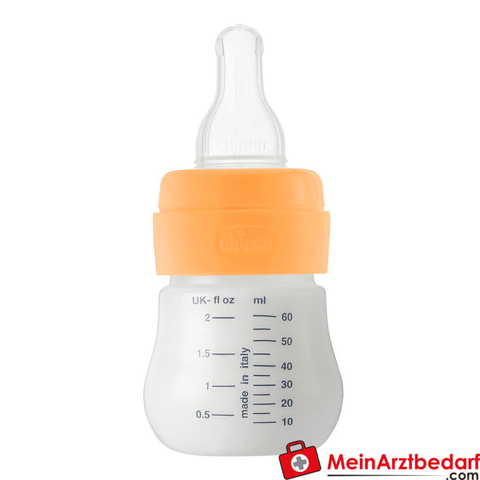 Chicco Micro feeding bottle, 60 ml, 0M+, silicone, orange