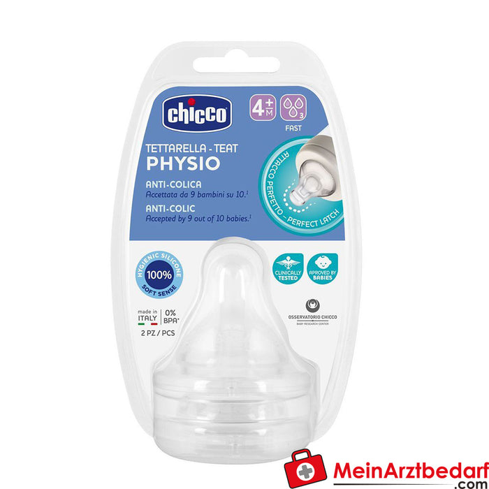 Chicco Physiological anti-colic teat, silicone, 2 pcs.