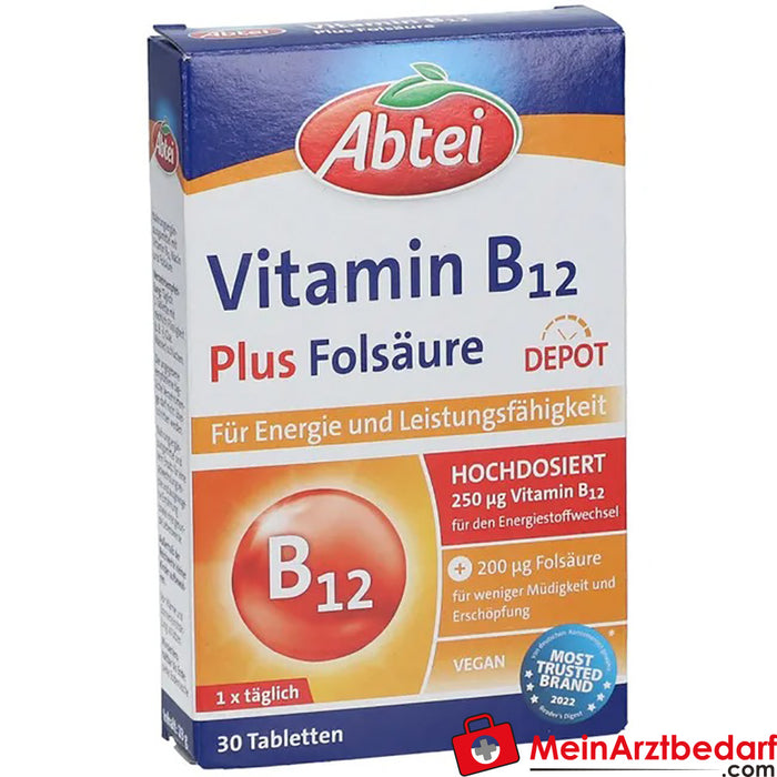 Abbey Vitamina B12 più acido folico, 30 capsule