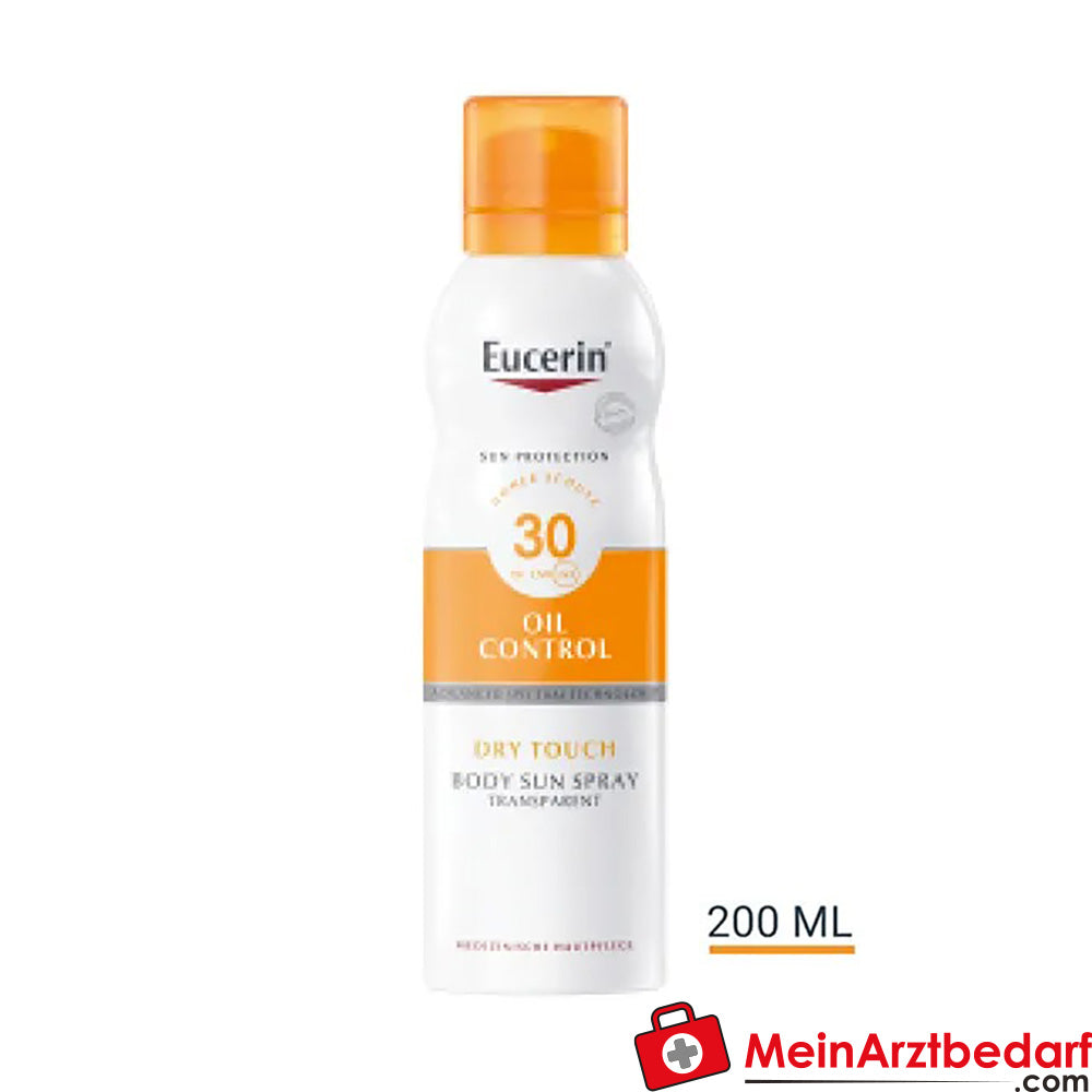 Eucerin® Oil Control Dry Touch Spray LSF 30 – für empfindliche und zu Akne neigende Haut, 200ml.