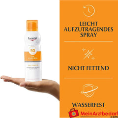 Eucerin® Oil Control Dry Touch Spray LSF 50 – für empfindliche und zu Akne neigende Haut, 200ml.