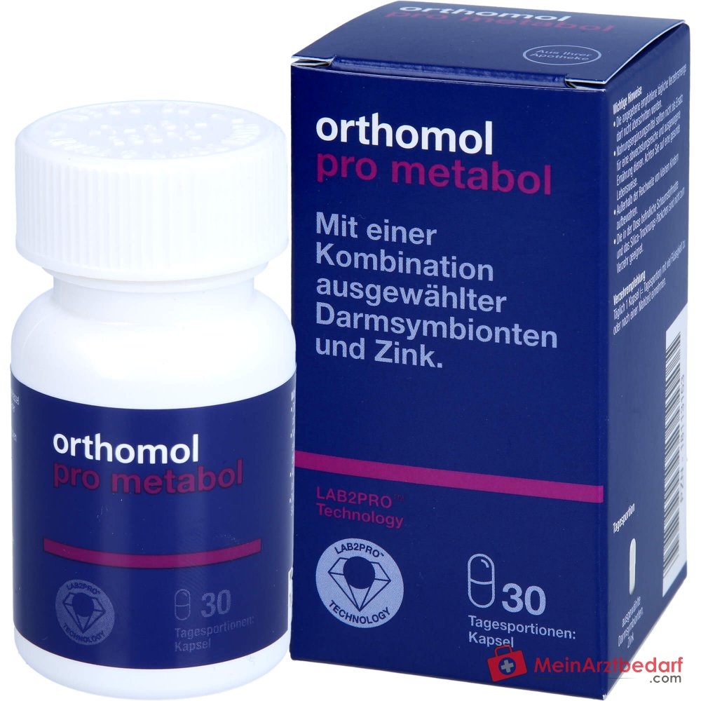 Orthomol Pro metabol Kapseln mit Darmsymbionten und Zink, 30 St..