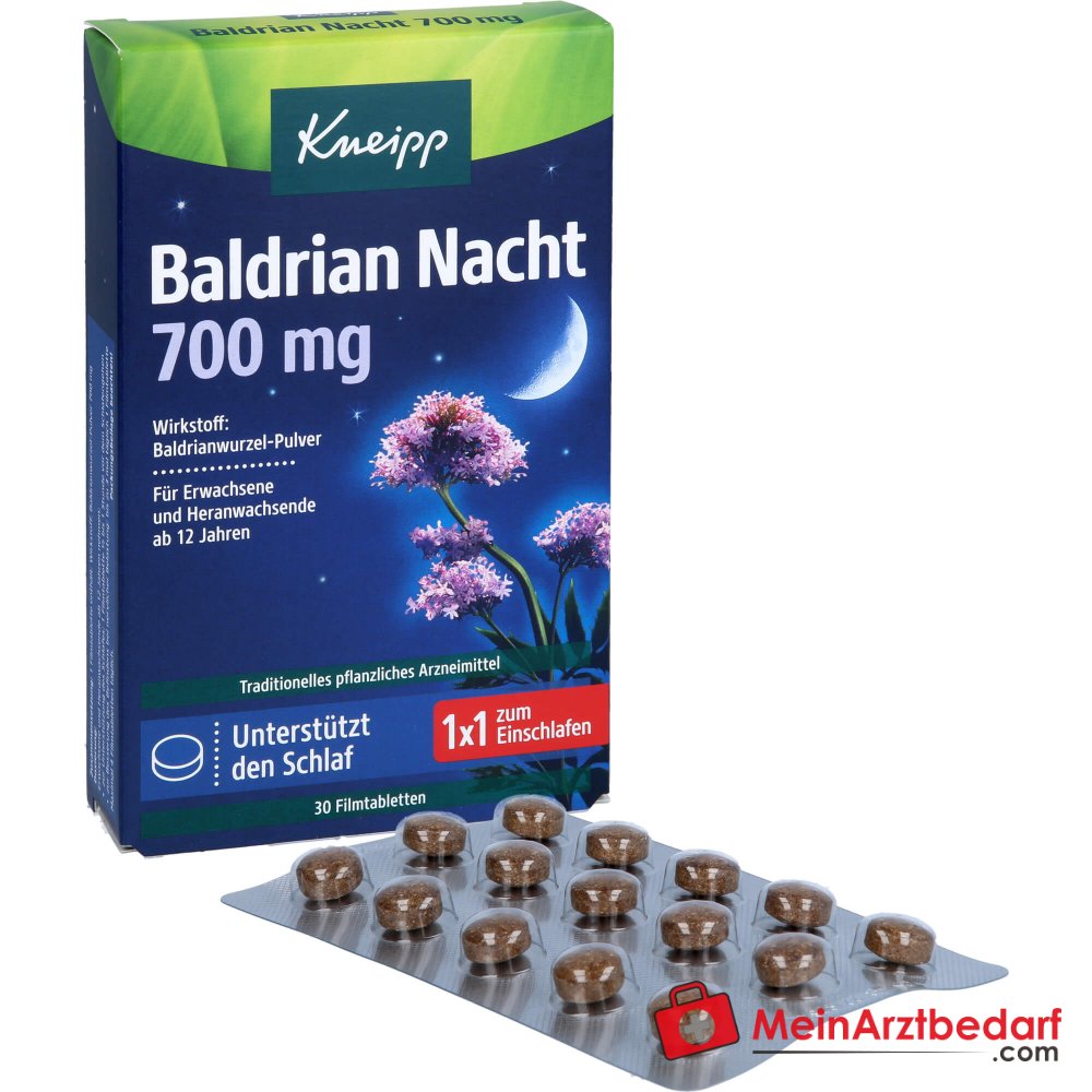 Kneipp Baldrian Nacht 700 mg Filmtabletten, 30 St.