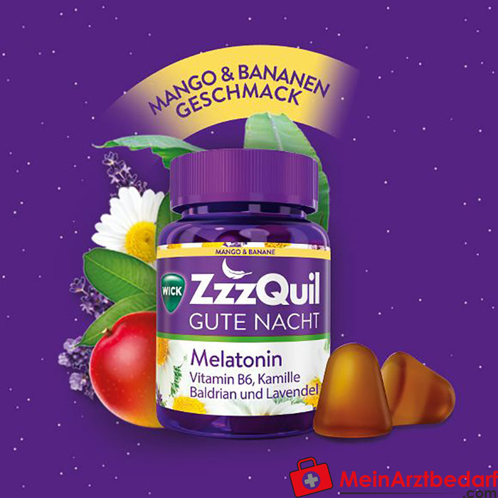 WICK ZzzQuil Good Night with Melatonin Mango-Banana, 60 pcs.