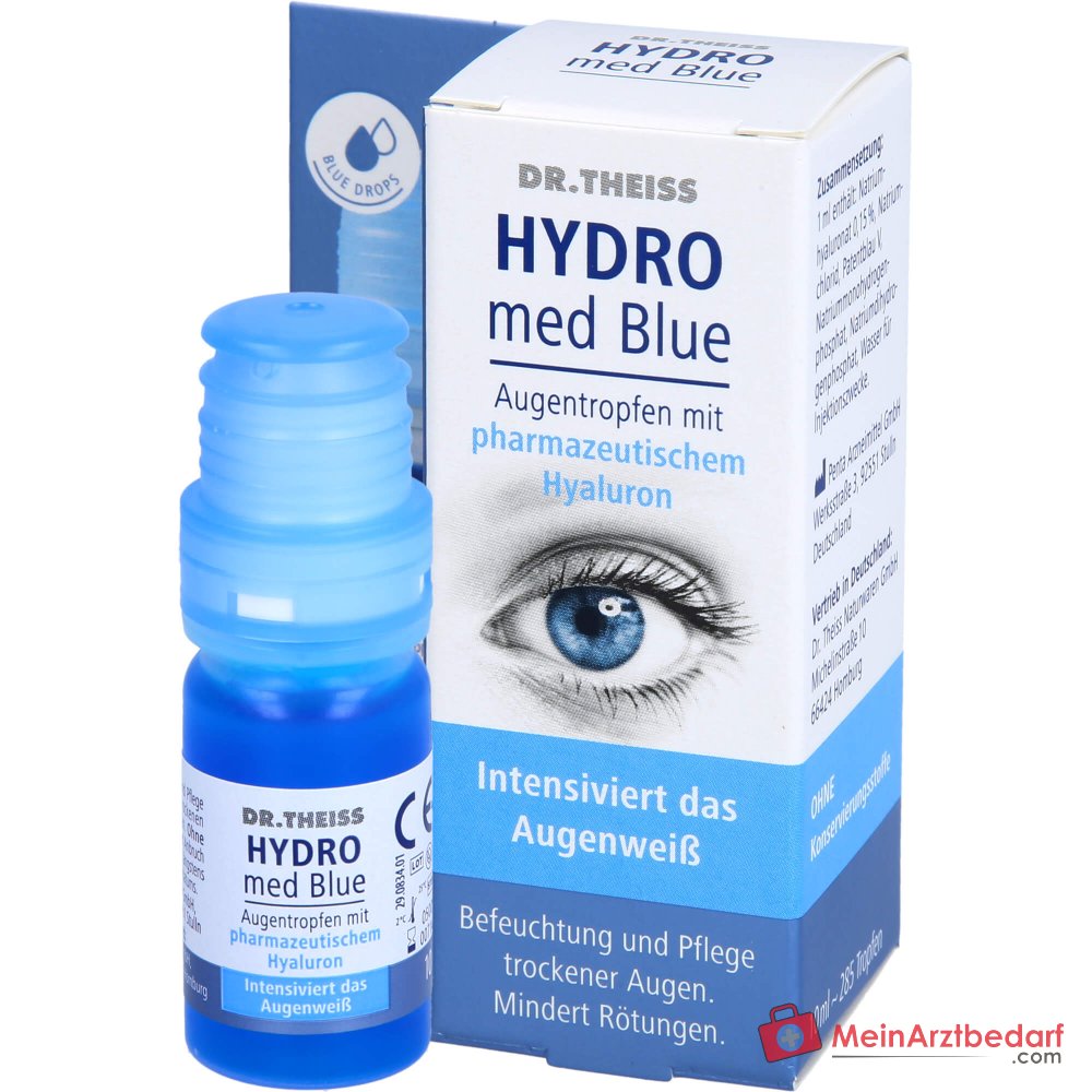 Dr. Theiss Hydro med Blue Natriumhyaluronat / Patentblau V Augentropfen, 10 ml.