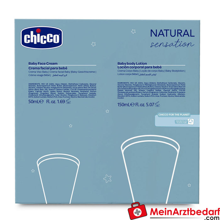 Chicco Natural Sensation - Set 4 : 1 lotion pour le corps 150 Ml, 1 crème pour le visage 50 Ml