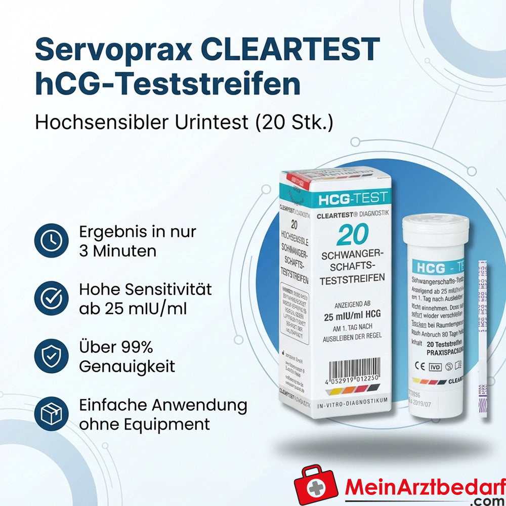 Cleartest® pregnancy test strips hCG 25 mIU/ml 20 pieces