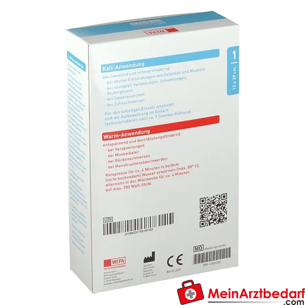 Kalt-Warm Kompresse 12 x 29cm mit Fixierband, 1 St..