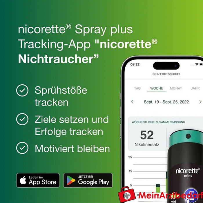 Nicorette® 水果薄荷喷雾剂，2 件装。