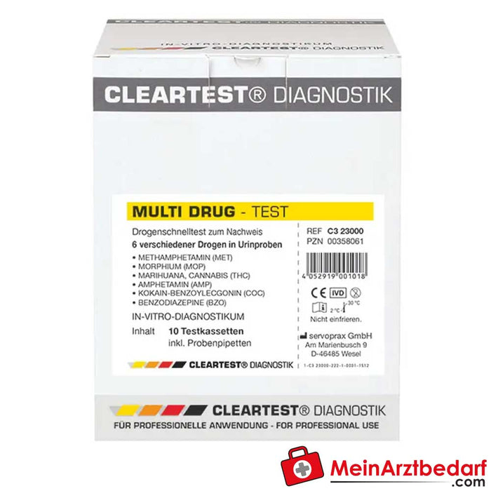 Cleartest® Multi Drug prueba de drogas casetes de 6 compartimentos