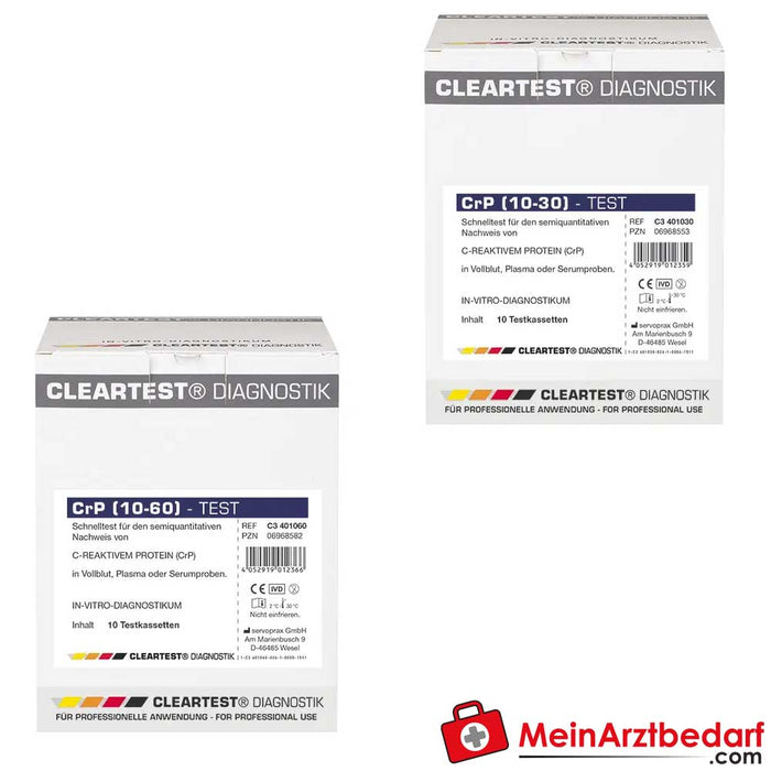 Cleartest® CRP (10/30) or (10/60) inflammation parameter rapid test