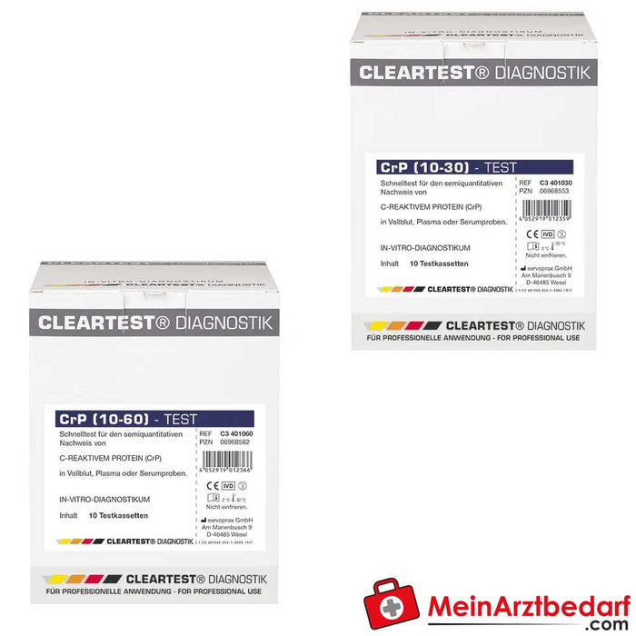 Prueba rápida de parámetros inflamatorios Cleartest® CRP (10/30)