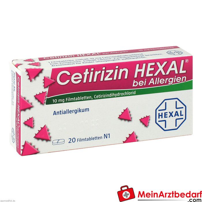 Cetirizina HEXAL 10 mg comprimidos recubiertos con película para alergias