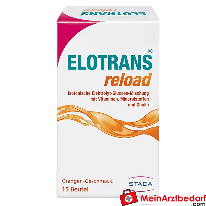 Elotrans® reload - Vegan drinking powder - Isotonic electrolyte-glucose mixture, 15x7.57g