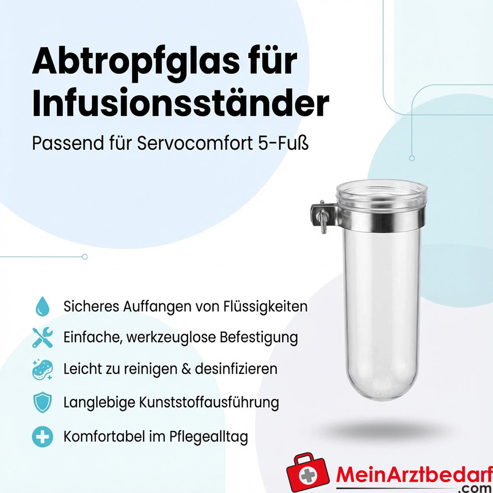 Bicchiere a goccia adatto al supporto per infusione Servocomfort (5 piedi) singolo