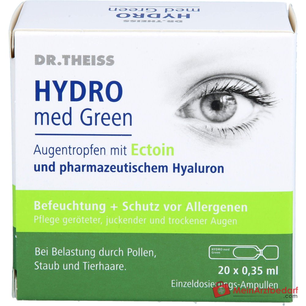 Dr. Theiss Hydro med Green Ectoin / Natriumhyaluronat Augentropfen, 20 x 0,35 ml.