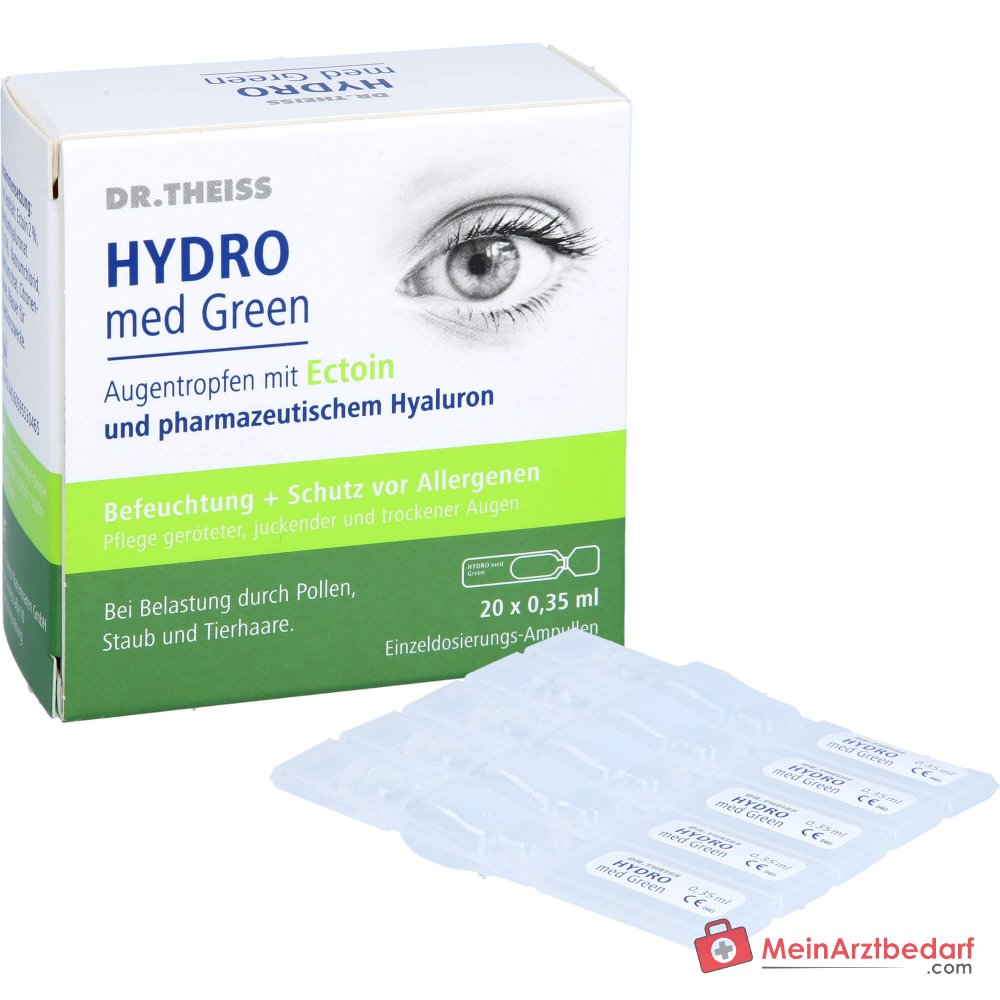 Dr. Theiss Hydro med Green Ectoin / Natriumhyaluronat Augentropfen, 20 x 0,35 ml.