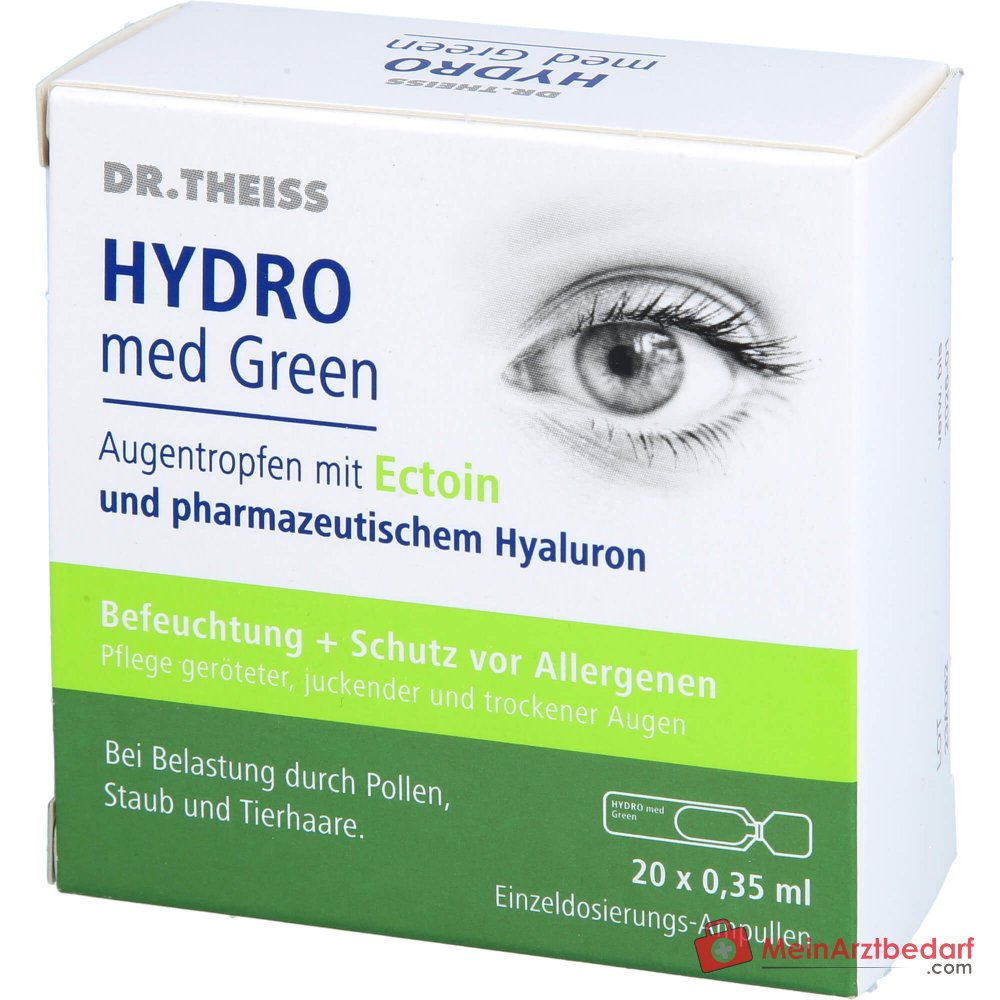 Dr. Theiss Hydro med Green Ectoin / Natriumhyaluronat Augentropfen, 20 x 0,35 ml.