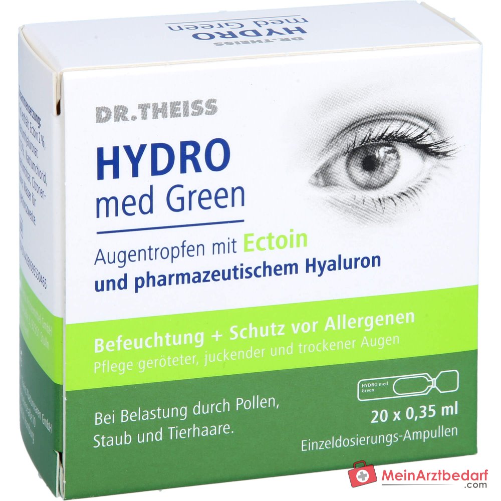 Dr. Theiss Hydro med Green Ectoin / Natriumhyaluronat Augentropfen, 20 x 0,35 ml.