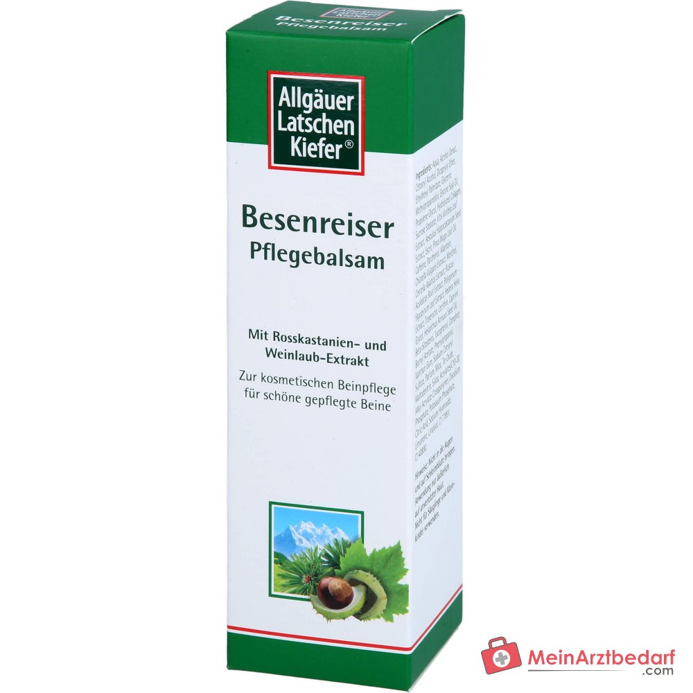 Allgäuer Latschenkiefer Besenreiser Pflegebalsam Latschenkiefernöl / Rosskastanie / Tigerkraut / Weinlaub / Menthol / Panthenol Balsam, 75 ml.