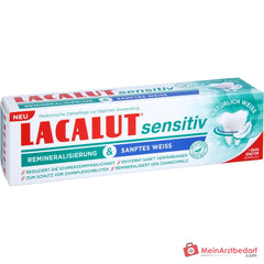 Lacalut sensitiv Remineralisierung & sanftes Weiss Kaliumchlorid / Strontiumacetat / Natriumfluorid Zahncreme, 75 ml.