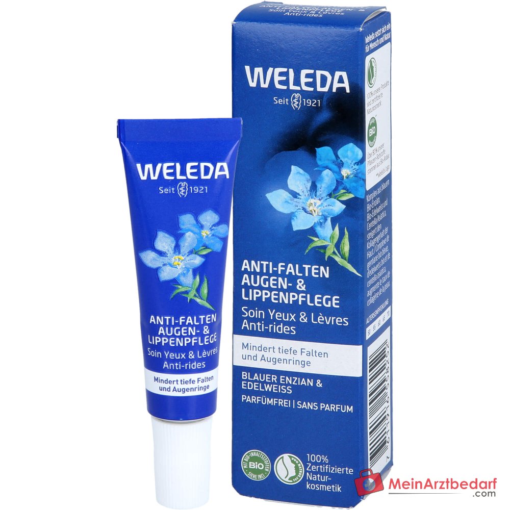 Weleda Soin anti-rides pour les yeux et les lèvres Gentiane bleue & Edelweiss, 10 ml