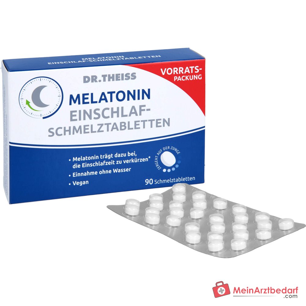 Dr. Theiss Melatonin Einschlaf-Schmelztabletten Melatonin 1 mg Schmelztabletten, 90 St..